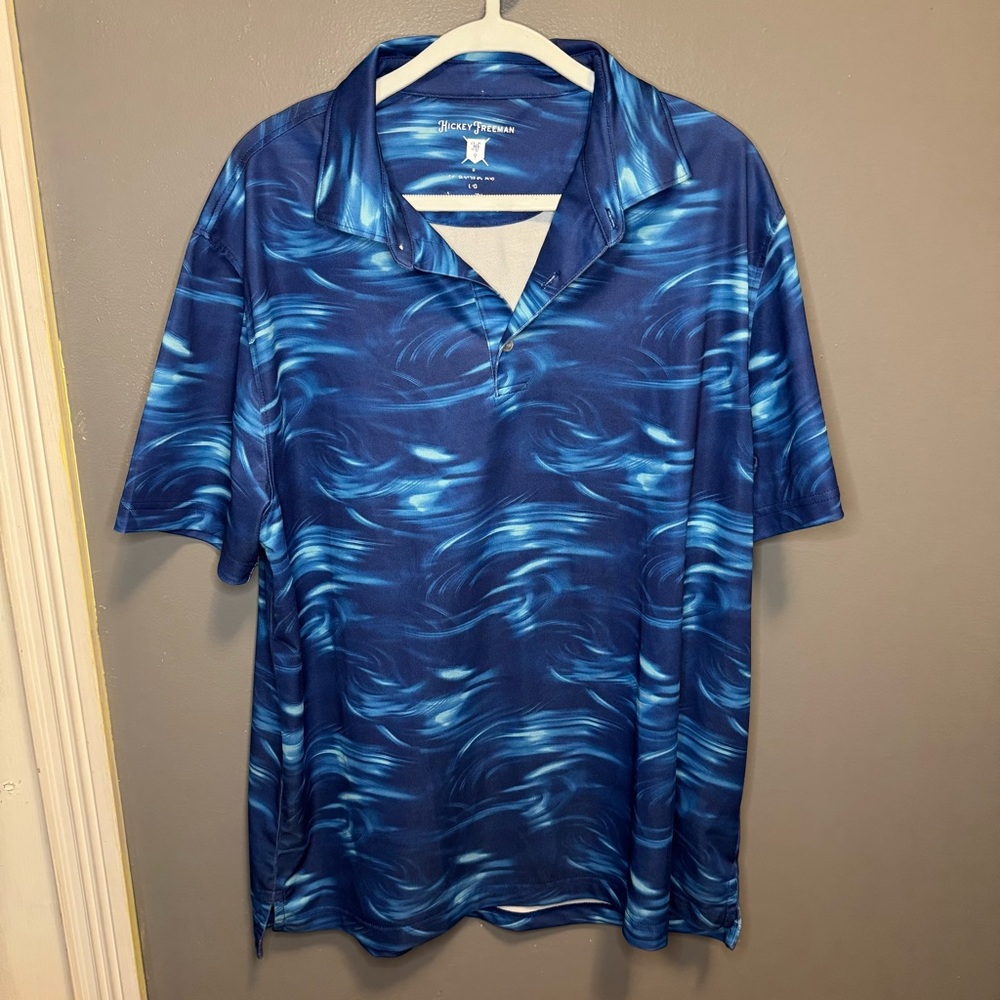Hickey Freeman Ocean Blue Swirl Polo